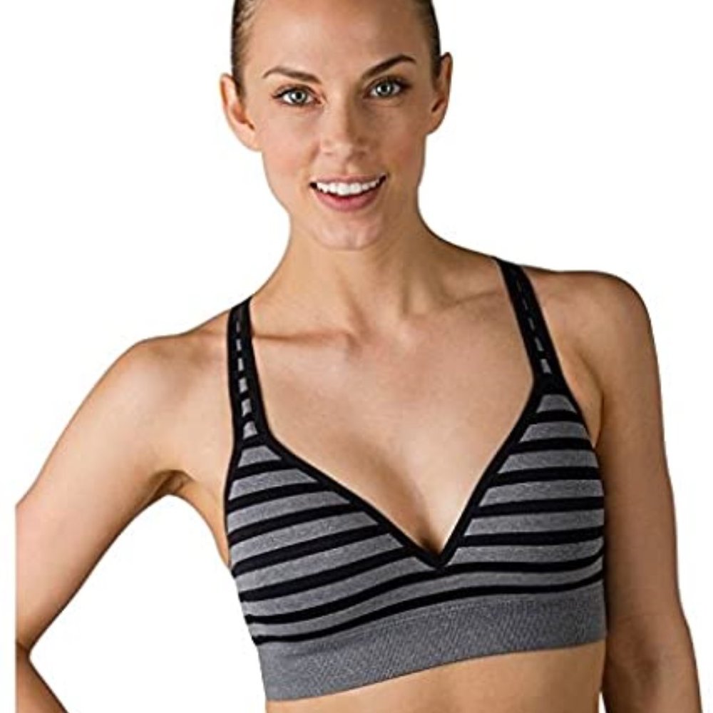 Jockey Stripe Molded Cup Seamless Sports Bra, S